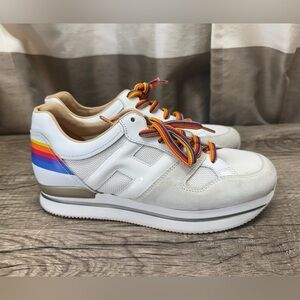 HOGAN Leather and tech fabric rainbow sneakers size 39 - 9